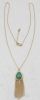 teardrop with chain tassel necklace-ct102910